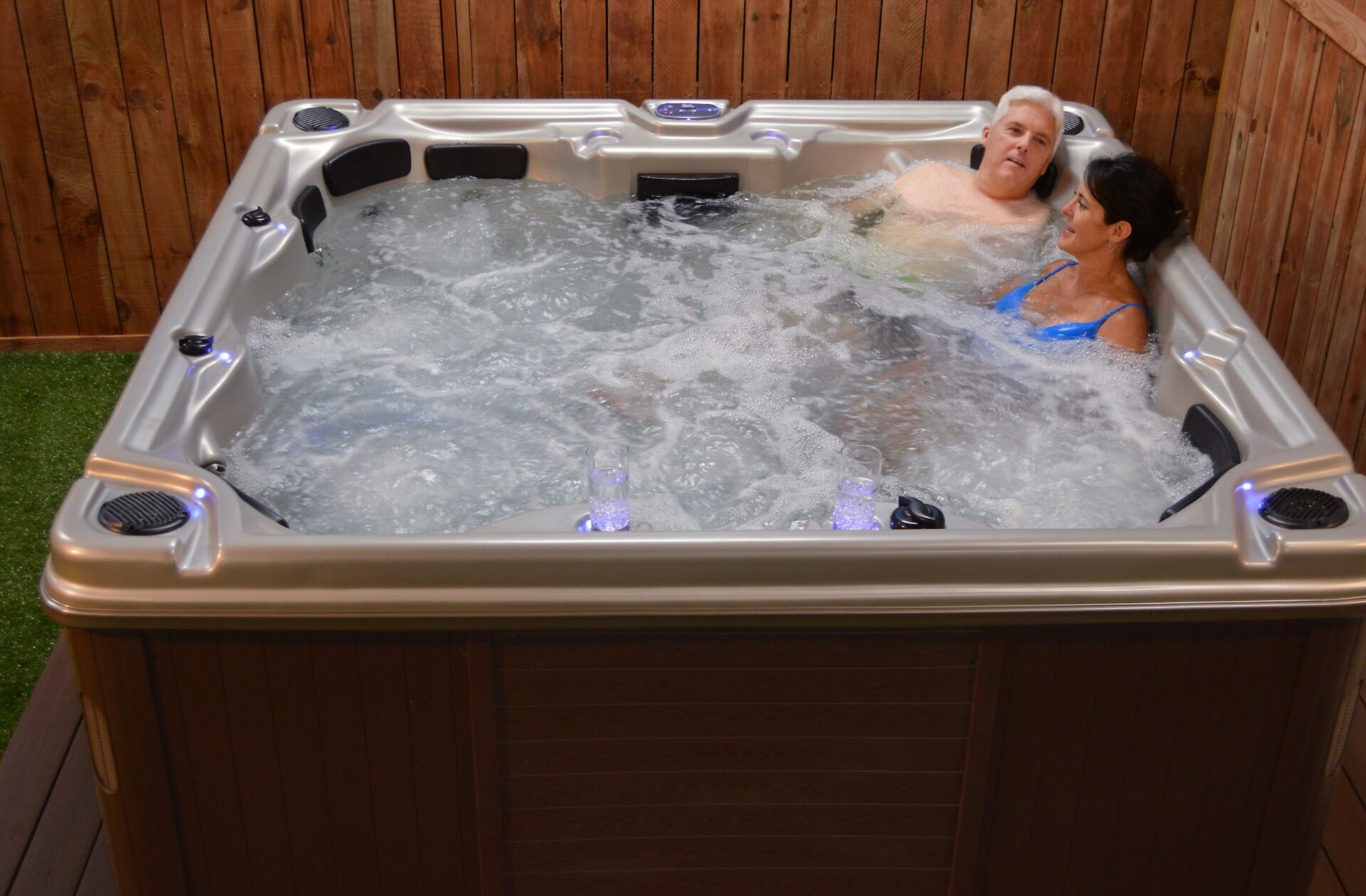 a bubbling hot tub