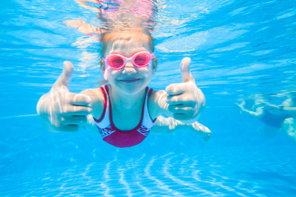 Girl underwater swimming